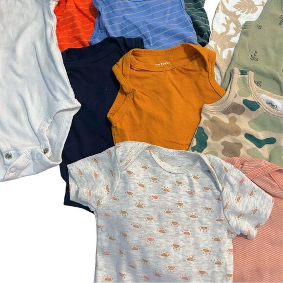 Carter's Assorted Baby Sleeveless‎ and Short Sleeve Bodysuit Bundle Lot, Size 3m - Picture 8 of 8